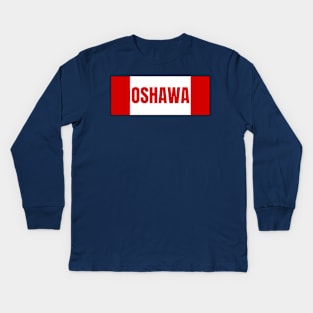 Oshawa City in Canadian Flag Colors Kids Long Sleeve T-Shirt